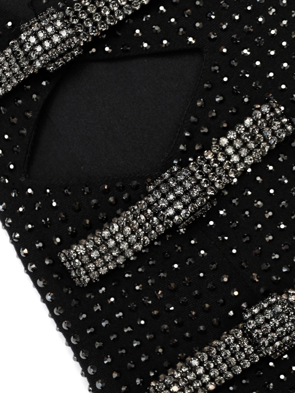 Self portrait BLACK RHINESTONE CREPE MINI DRESS - Picture 5 of 5